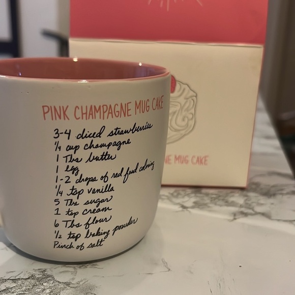 Pink Champagne Cake Mug w/ Recipe on Mug - NIB - Picture 2 of 4